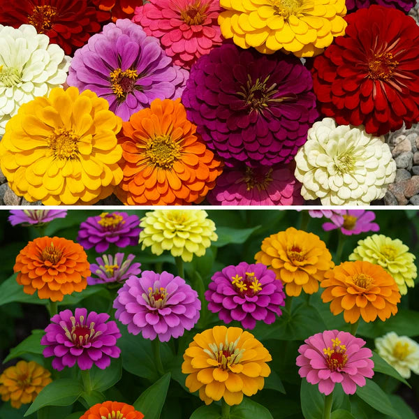 Zinnia Mix Flower Seeds with Free Plant Growth Booster