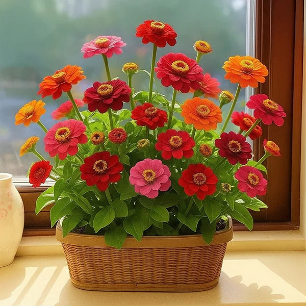 Zinnia Mix Flower Seeds with Free Plant Growth Booster
