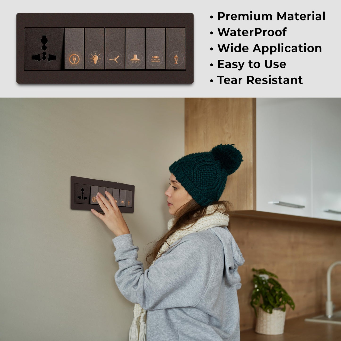 Golden Design Switch Icon Stickers