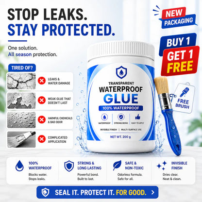 Transparent Waterproof Glue (Buy 1 Get Free) + Free Brush 🔥