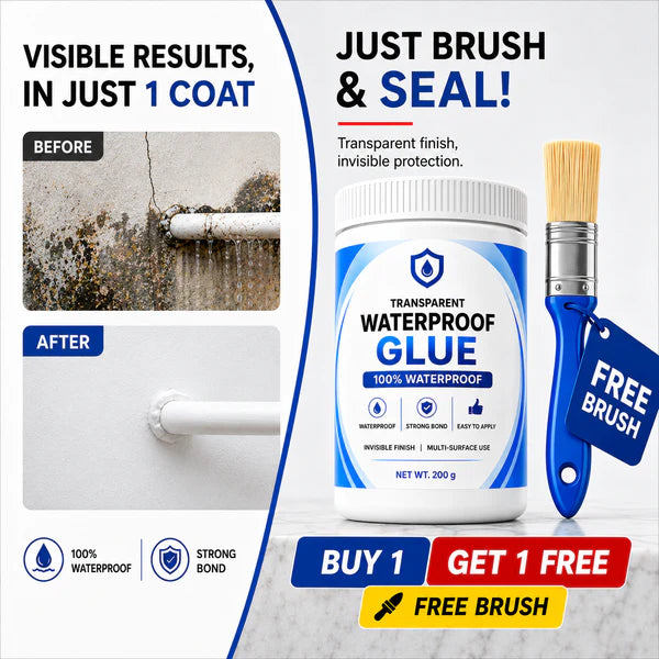 Transparent Waterproof Glue (Buy 1 Get Free) + Free Brush 🔥