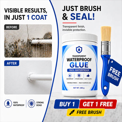 Transparent Waterproof Glue (Buy 1 Get Free) + Free Brush 🔥