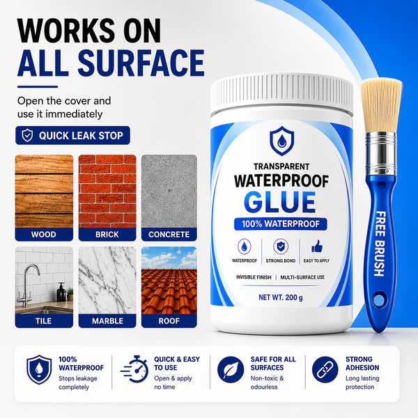 Transparent Waterproof Glue (Buy 1 Get Free) + Free Brush 🔥