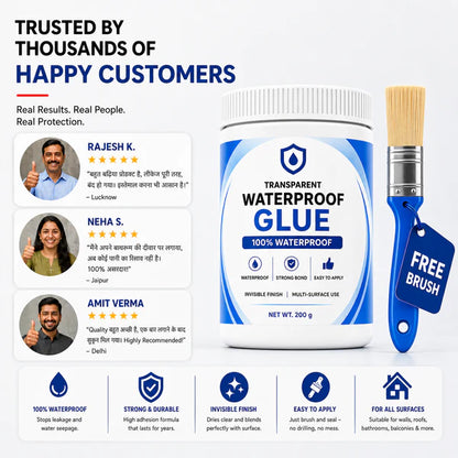 Transparent Waterproof Glue (Buy 1 Get Free) + Free Brush 🔥