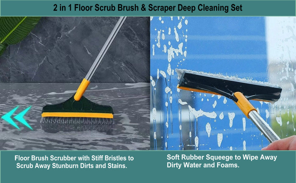 2-in-1 Floor Cleaner Brush with Wiper |🔥Flat 50% Savings🔥