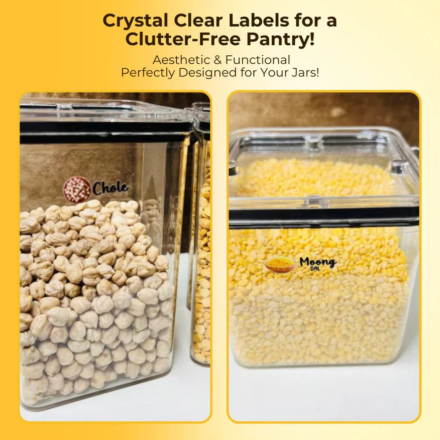3D Kitchen Spice Jar Label Stickers