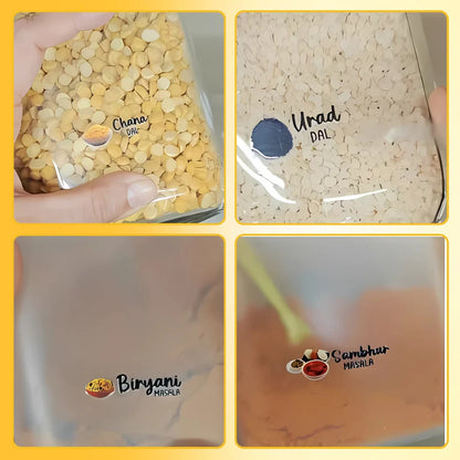 3D Kitchen Spice Jar Label Stickers