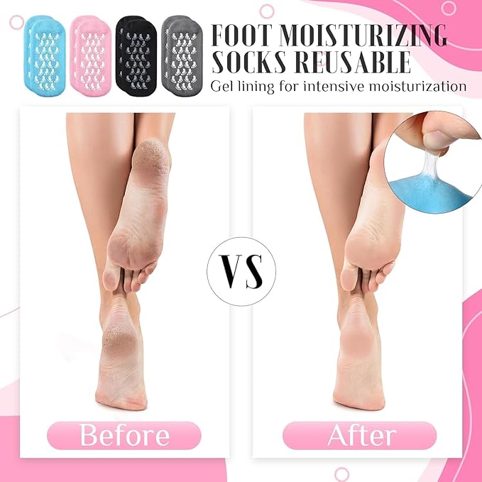 Gel Spa Moisturizing Socks for Cracked Heels | Soft Repair Socks | Deep Hydrating Foot Care for Men & Women