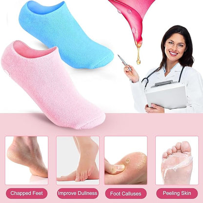 Gel Spa Moisturizing Socks for Cracked Heels | Soft Repair Socks | Deep Hydrating Foot Care for Men & Women