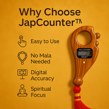 Manual Finger Rotating Digital Mala Jaap Counter