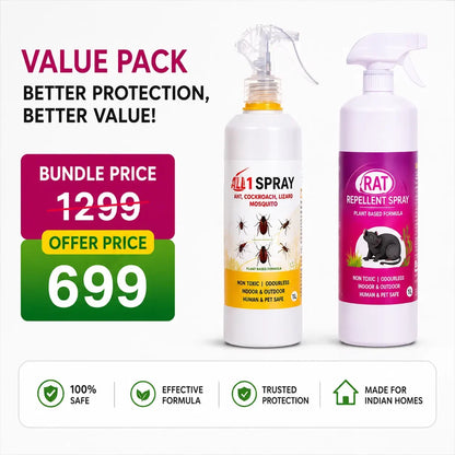 All-in-One Pest Control Combo | Rodent, Cockroach, Ant & Lizard Repellent Spray for Complete Home Safety