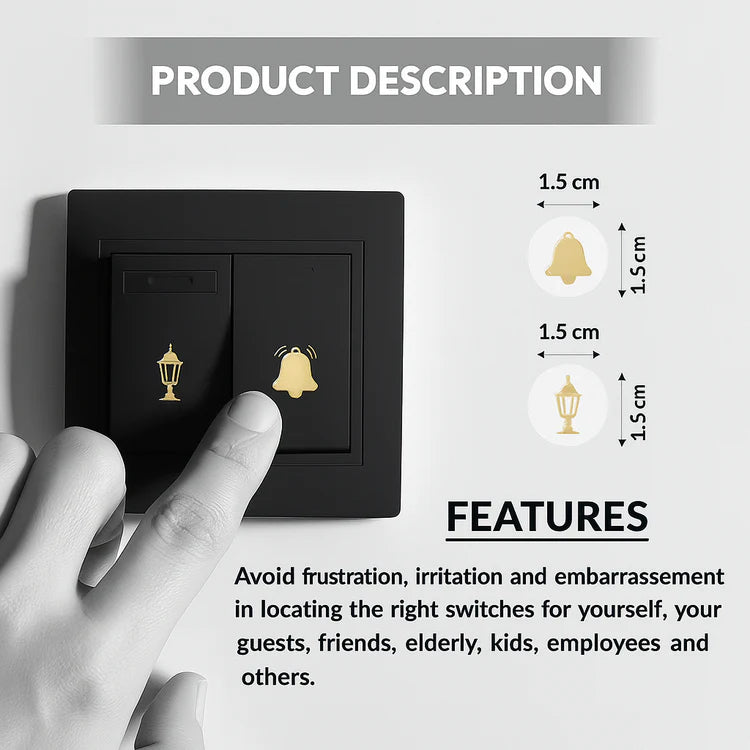 Golden Design Switch Icon Stickers
